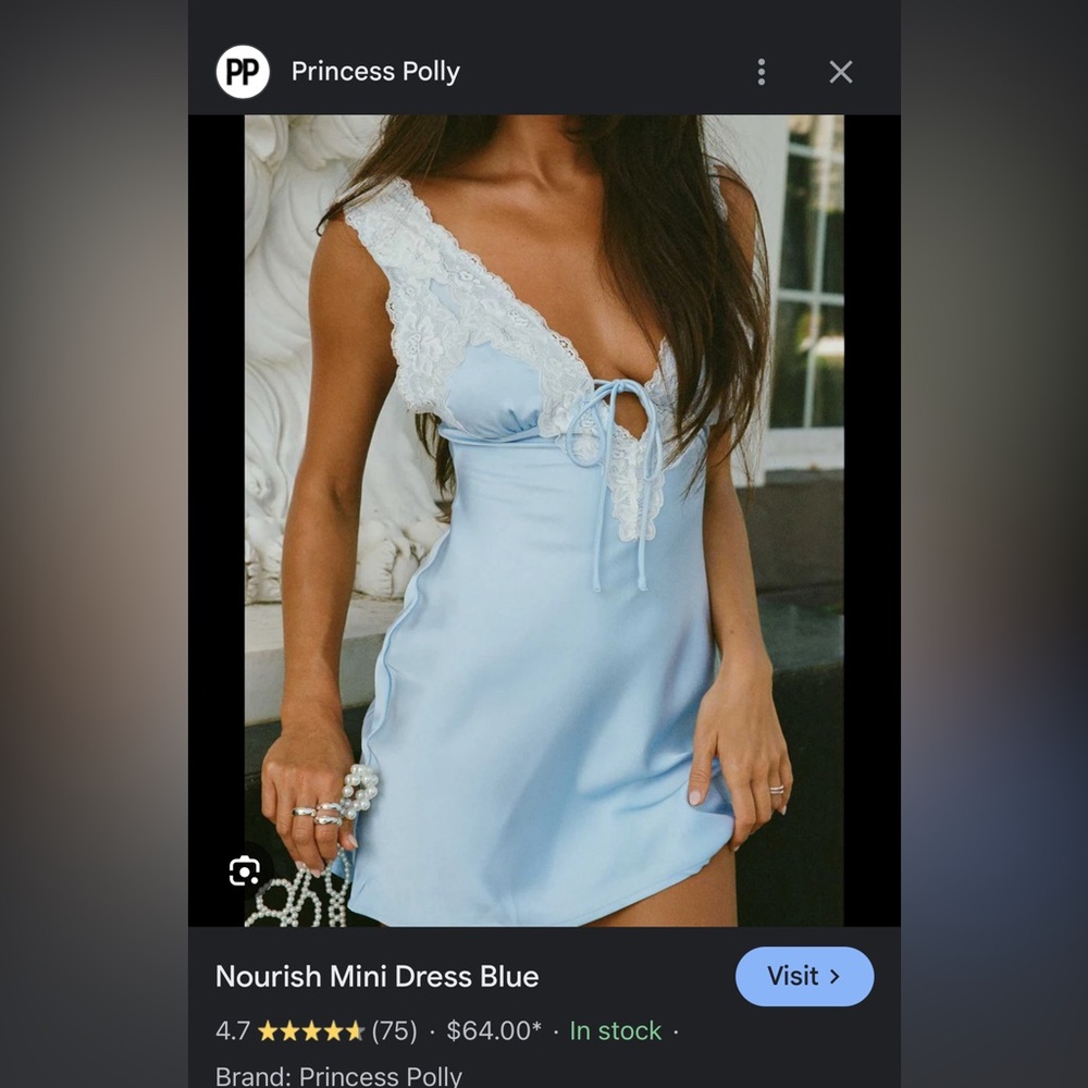 Princess Polly mini blue dress